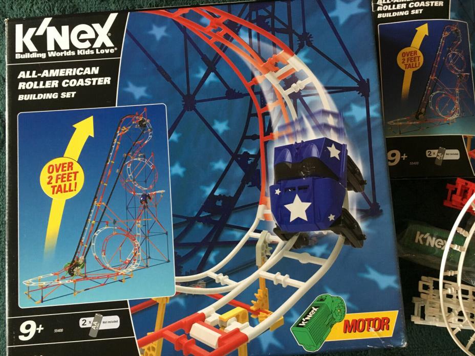 K'nex All-American Roller Coaster Building Set #55400 w/ Motor & Instructions