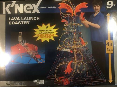 K'nex Lava Launch Coaster Set Motorized Launcher - New In Box 1303 pcs.