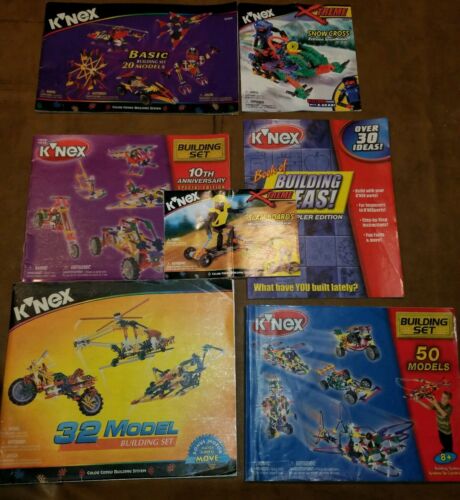 Knex Models Building Set Instruction book LOT includes 50,32,20 and more