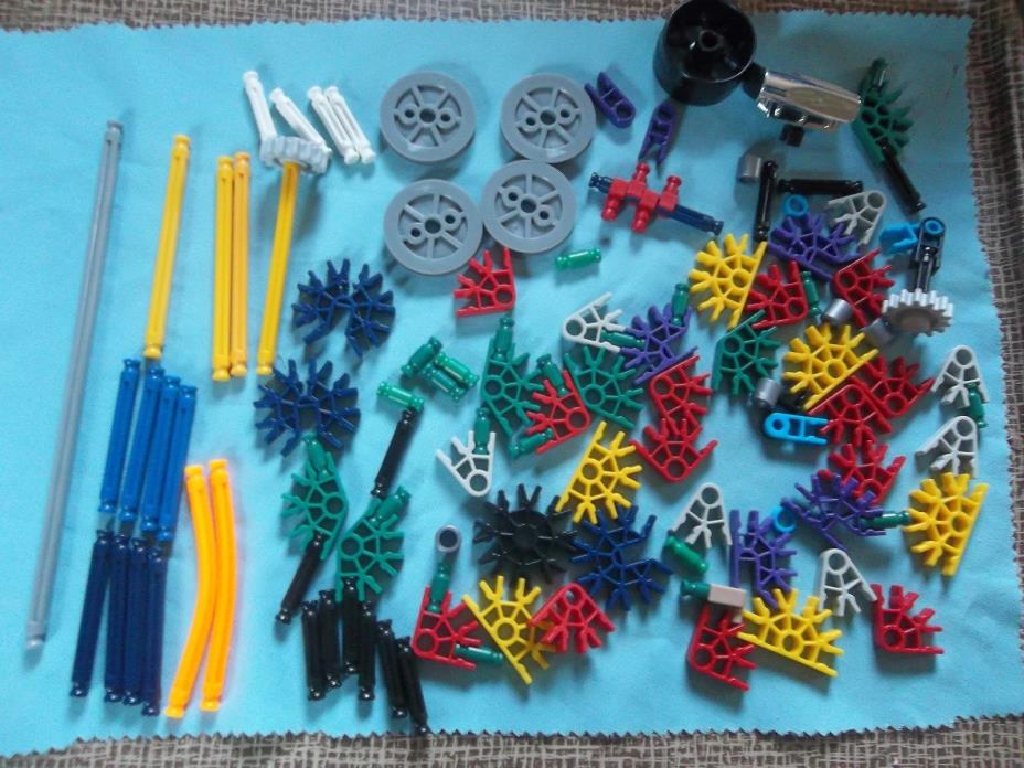 KNEX building parts lot connectors rods K'Nex Green Plastic Hard Case