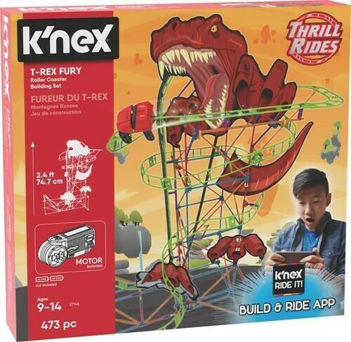 K'NEX Thrill Rides T-rex Fury Rollercoaster, Build it, Ride it! Jr. Engineering