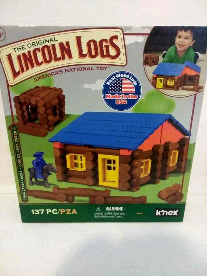 LINCOLN LOGS – Oak Creek Lodge – 137 Pieces – Ages 3+ Preschool Education Toy