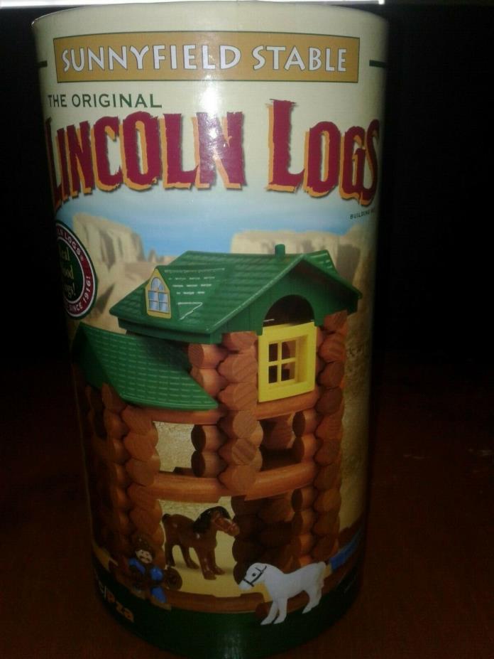 LINCOLN LOGS SUNNYFIELD STABLE Building Set Horse Animals Barn Farm 86 pcs New