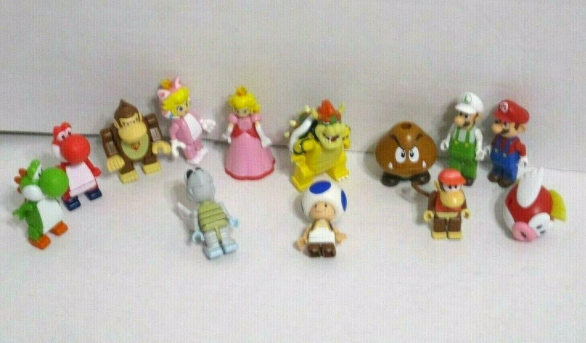 Lot of 13 Nintendo Super Mario Figures Knex Princess Yoshi Luigi Bowser Diddy
