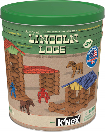 LINCOLN LOGS – Centennial Edition Tin – 153 Pieces – Ages 3+ – Preschool Toy
