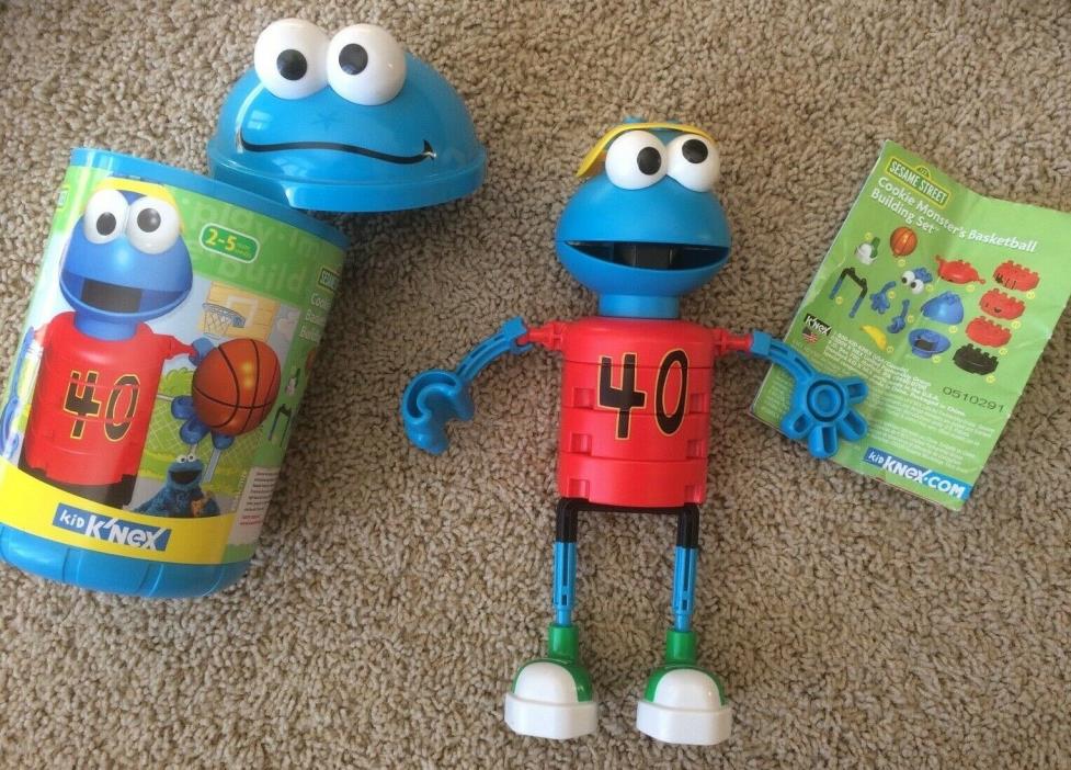Kid K'Nex Sesame Street Cookie Monster Building Set Playset Block Rare 7