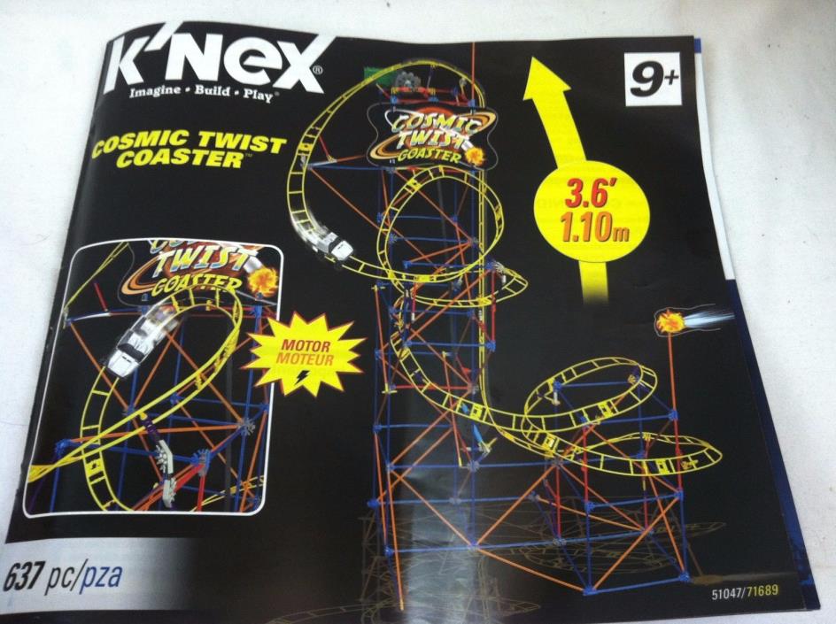 Knex Rippin COSMIC TWIST COASTER Replacement Parts INSTRUCTION BOOKLET
