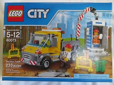 LEGO 60073 Service Truck Portable Toilet Porta Potty Crane Trailer City Boy 2015