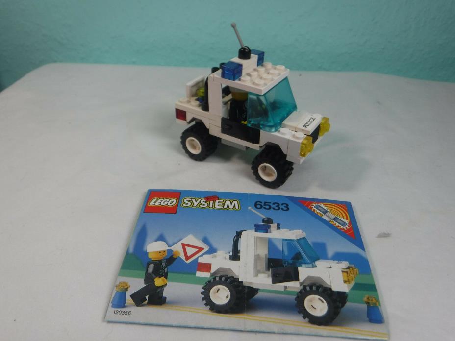 Lego 6533 Police 4X4 Vintage Classic Town (1992) 100% Complete Good Condition