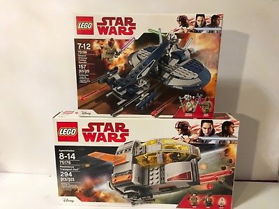 LEGO Star Wars Lot 75176 Resistance Transport Pod 75199 General Grievous Speeder