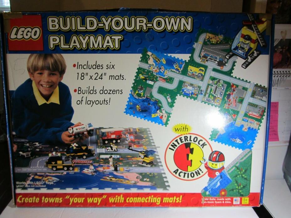 1996 NEW LEGO Build Your Own Playmat HUGE Road Interlocking Foam 6 Play Mats