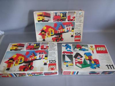 Set of 3 Original Vintage LEGO Boxed Sets No. 125 (x2) and 111 (SEE DESC & PICS)