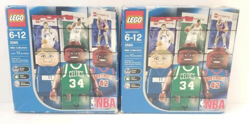 2 NEW LEGO NBA COLLECTORS BASKETBALL SET 3565 NASH PIERCE STACKHOUSE SEALED 2003