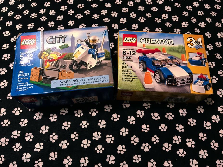 LEGO 60041 AND 31027 CROOK PURSUIT AND BLUE RACER NIB