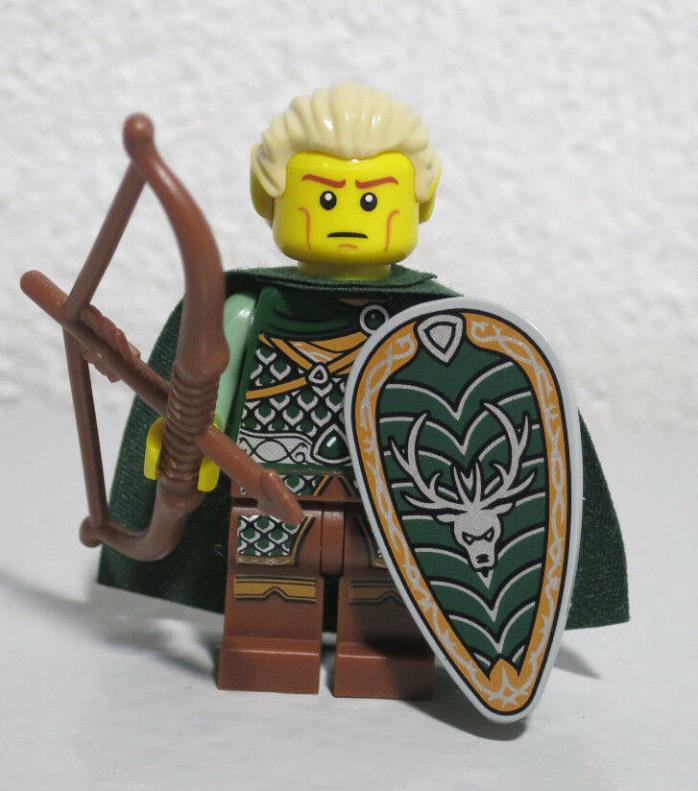 Elf Series 3 Shield Dark Green Cape Bow Arrow LEGO Minifigure Mini Figure Fig