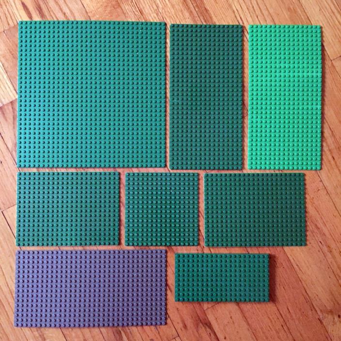 Lot of 8 LEGO Base Plates - 32x32, 16x32, 16x16, 10x20