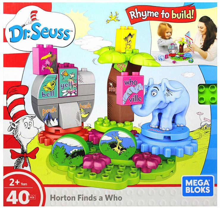 ??NEW - MEGA BLOKS Dr. Seuss - HORTON FINDS A WHO - 40 Pcs LEGO FREE SHIPPING??