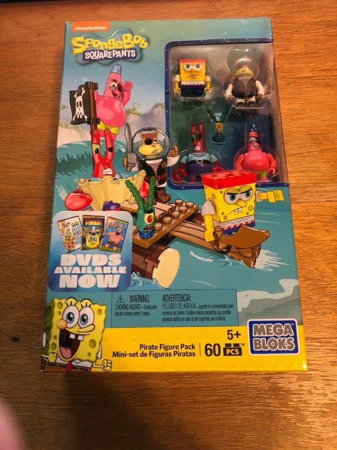 Mega Bloks Spongebob Squarepants Pirate Figure 60 Piece Building Playset Pack