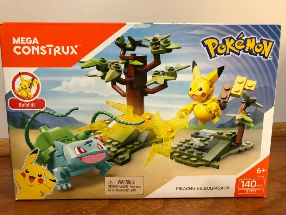 Mega Construx Pokemon Pikachu vs. Bulbasaur Building Set 140 Pieces NEW