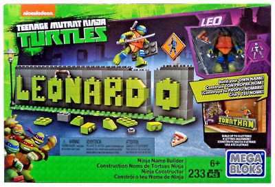 Teenage Mutant Ninja Turtles TMNT Leonardo Mega Bloks Name Builder Toys Set