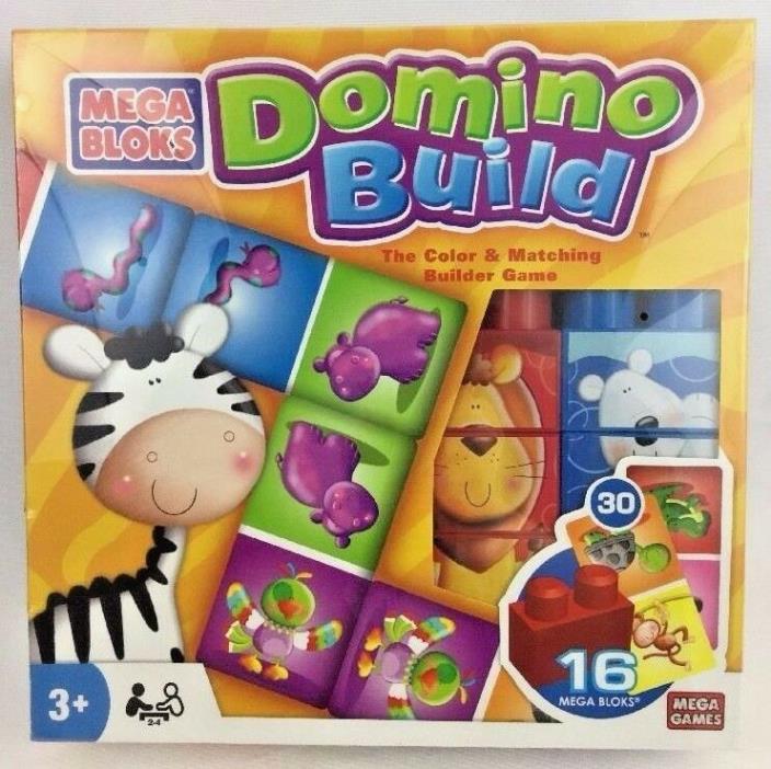 MEGA BLOKS Domino Build Color & Matching Builder Game 16 Mega Bloks NEW