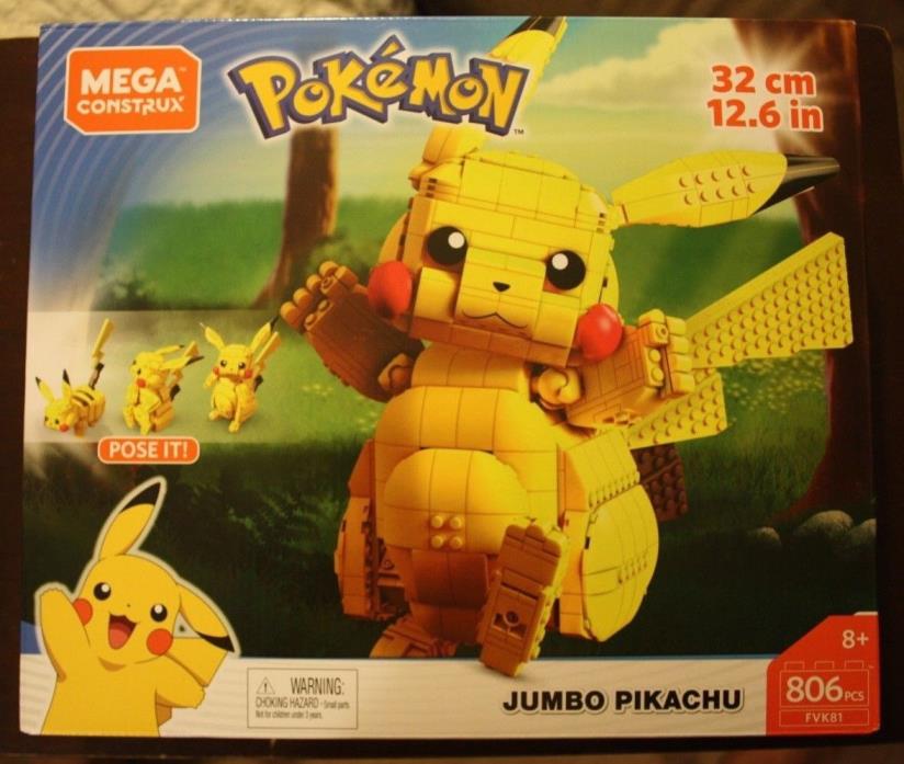 Mega Construx Pokemon Jumbo Pikachu NEW IN BOX POSE IT 32cm 12.6 INCHES SOLD OUT