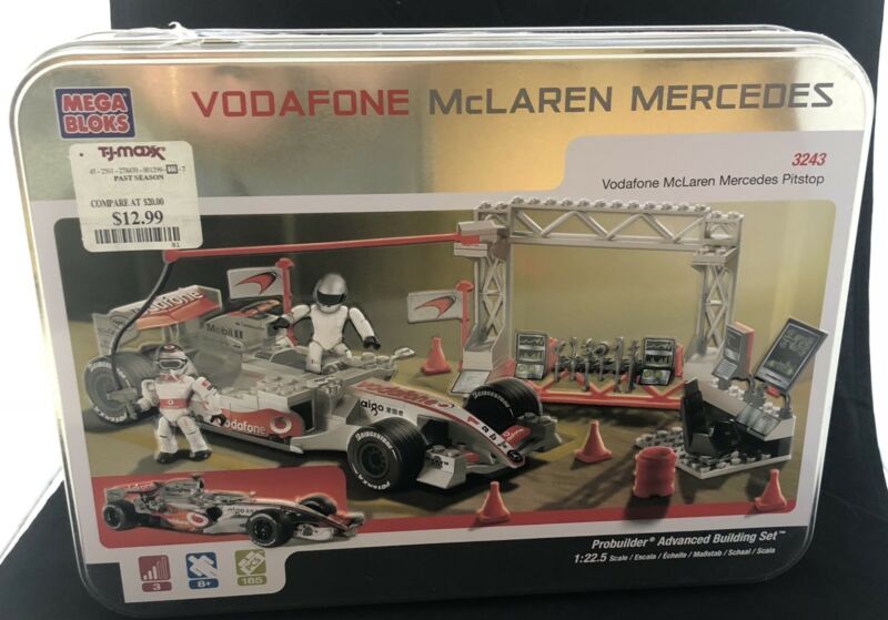 Mega Bloks ProBuilder Vodafone McLaren Mercedes 3243 NEW in BOX Sealed TinBox