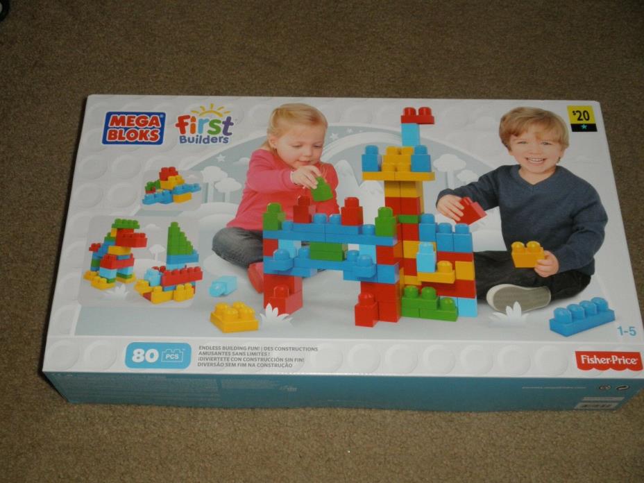 BRAND NEW MEGA BLOKS FIRST BUILDERS 80 pc. SET BY FISHER PRICE