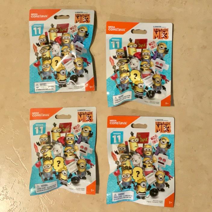 Mega Construx Despicable Me 3 MINIONS Series 11 Lot Of 4 Sealed Blind Bags New