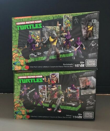 New Mega Bloks Teenage Mutant Ninja Turtles Bebop & Rocksteady Villain Pack TMNT