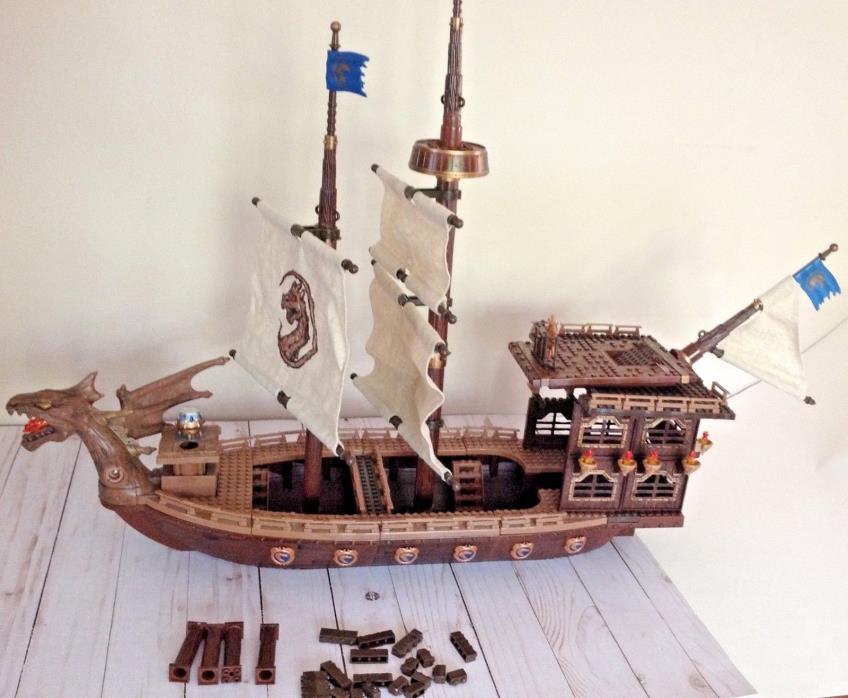 Mega Blok Dragon Krystal Battle Ship Man O War Incomplete 9895 Replacement Parts