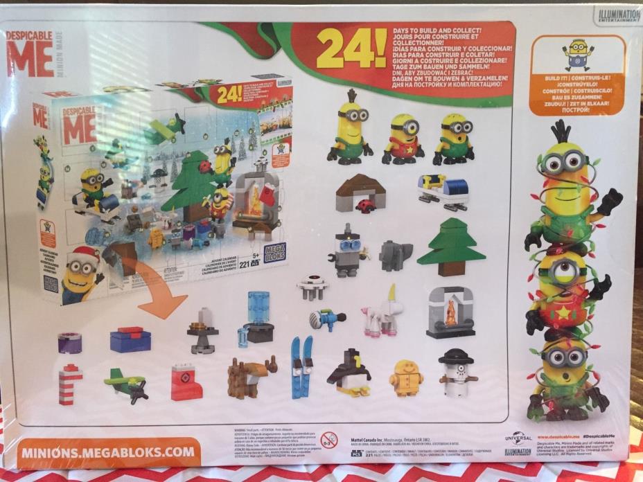 minions advent calendar mega bloks despicable me 221 pcs Kids Christmas Toys