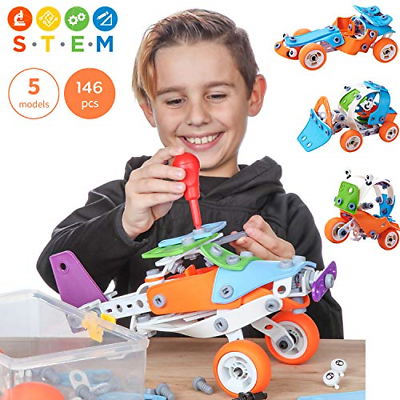 Toy Pal Educational 5-in-1 Build & Play STEM Toys for Boys, Girls Ages 7 8 9 10+