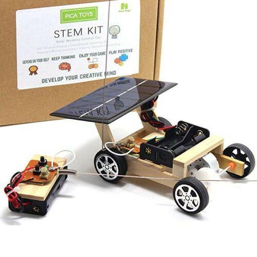 Wooden Solar & Wireless Remote Control Car Robotics Creative Engineering STEM