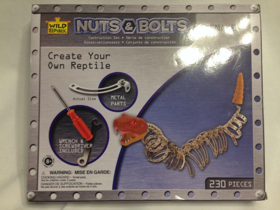WILD REPUBLIC NUTS & BOLTS SNAKE CONSTRUCTION SET REPTILE 230 pieces NB7-SNK