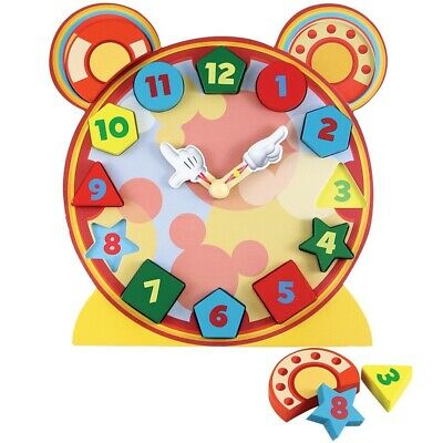 Disney Mickey Mouse Wood Clock Puzzle with Stand. Free Shipping