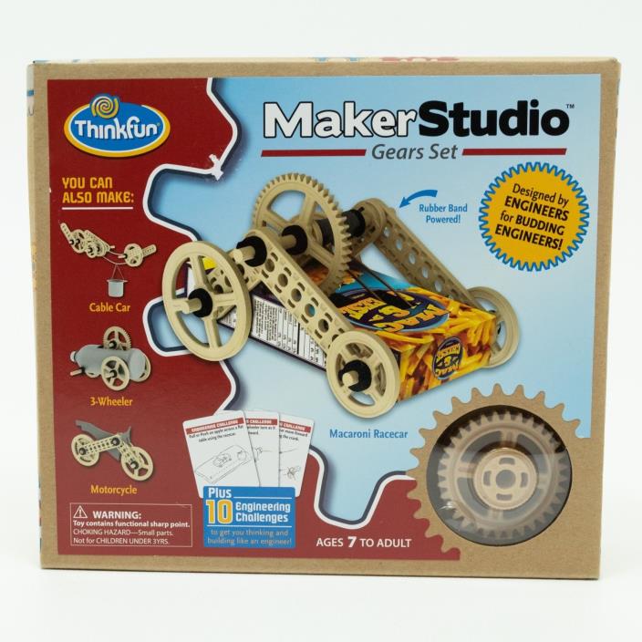 Think Fun Maker Studio Gears Set 10 Engineering Challenges To Build NEW
