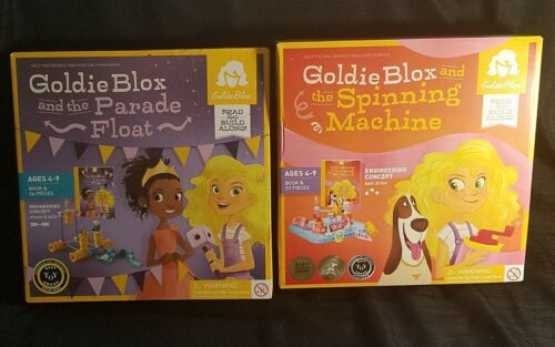 SEALED-Goldie Blox and the SPINNING MACHINE and PARADE FLOAT NEW lot