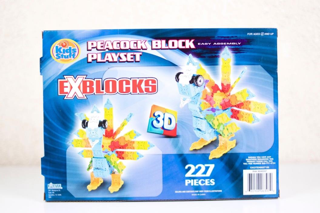Excite Kids Stuff Peacock Block 3D Play Set - 227 Pieces