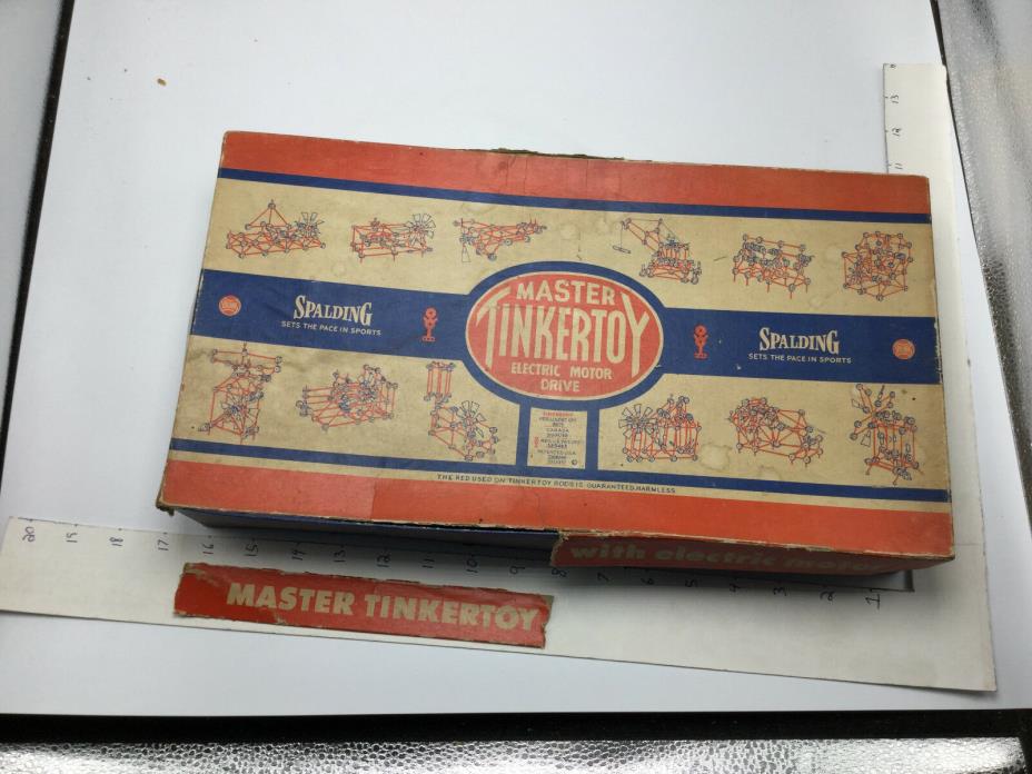 Original Vintage MASTER TINKERTOY electric motor drive BOX & INSTRUCTIONS ONLY