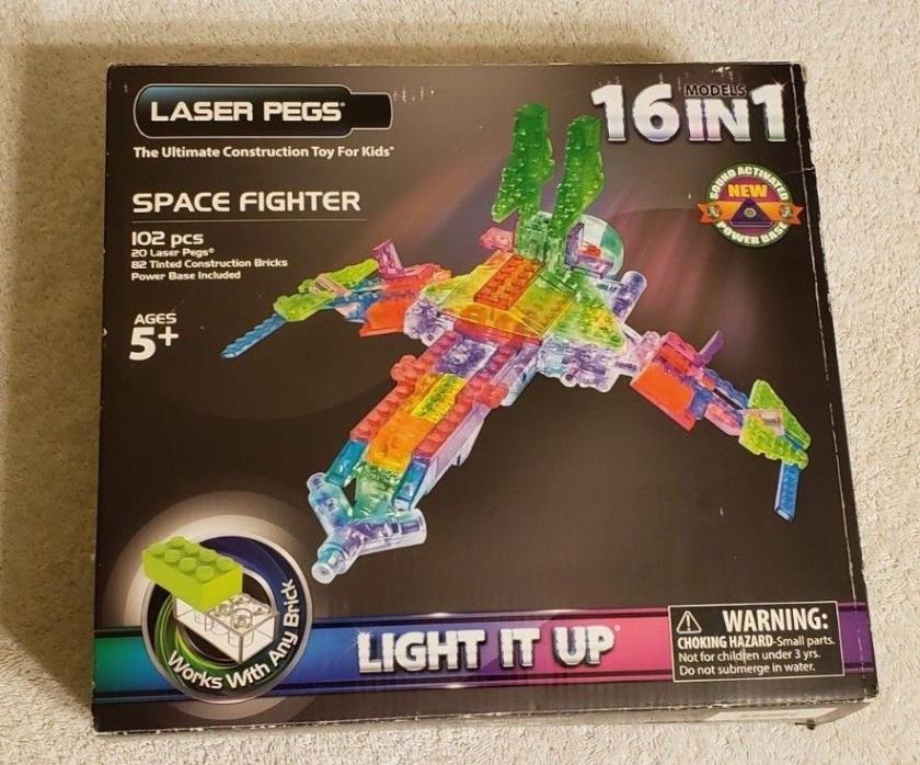 Laser Pegs 16-in-1 Space Fighter Building Set Kids Construction Bricks