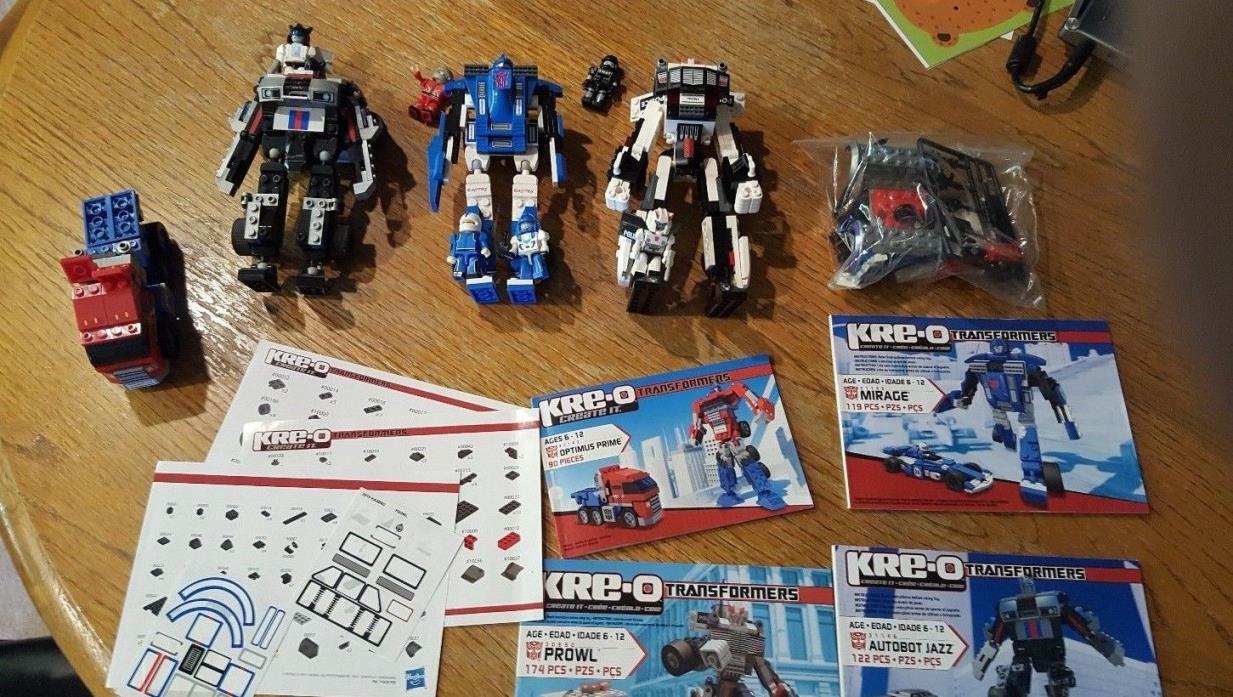 Kre-o Transformers Lot Complete Optimus Prime Jazz Prowl Mirage instructions