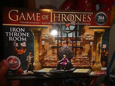 GAME OF THRONES IRON THRONE ROOM SET, 314 PC, SEALED, FROM MCFARLANE