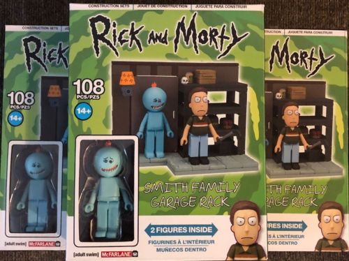 LOT 7 McFarlane Toy Building Small Sets Rick and Morty SMITH FAMILY GARAGE RACK