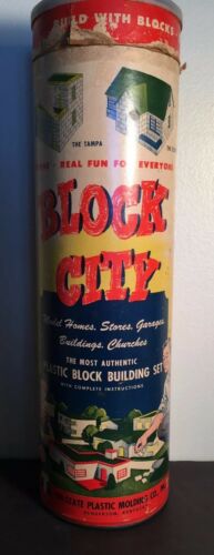 Vintage Block City Plastic Building Block Set B500 306 Pcs. 100% Complete
