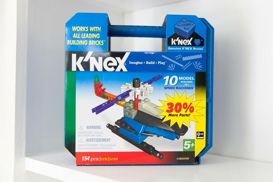 K'nex Speed Machines 10 Model Building Set 154 Pcs 61003/69999 Plane Car Toy
