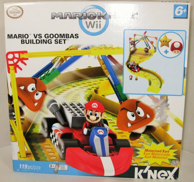 Mario vs Goombas Building Set Mario Motorized Kart Knex Nintendo Wii 119 pc NEW!