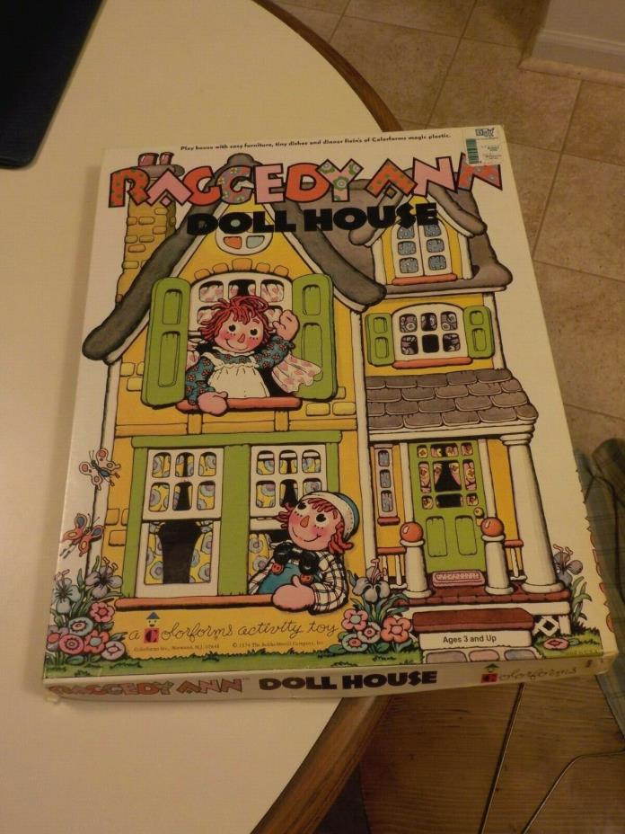 Raggedy Ann Doll House Colorforms - Complete  Bobbs Merrill Co. 1974