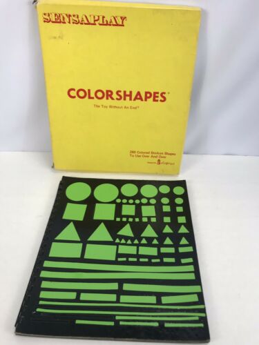 Vintage Colorforms Geometric Set -4 color sheet of shapes 1 blank