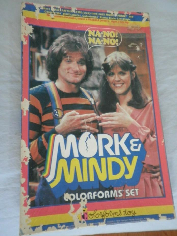 VINTAGE MORK AND MINDY TV SHOW COLORFORMS PLAY SET 1979 Complete w/ Booklet, Box